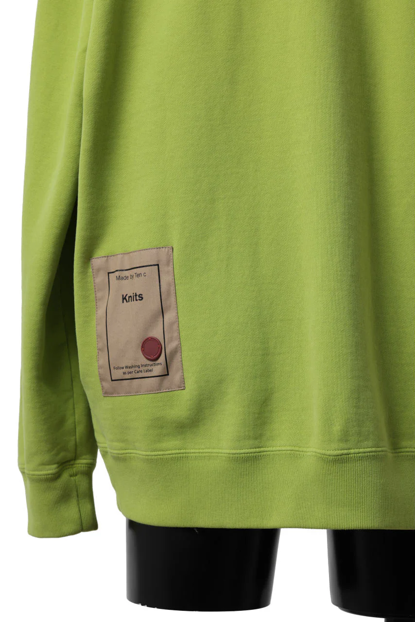 Ten c COTTON JERSEY SWEAT SHIRT / GARMENT DYED (LIME) - Image 13