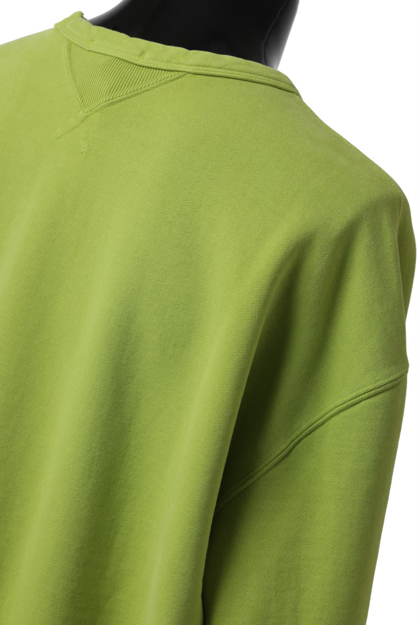 Ten c COTTON JERSEY SWEAT SHIRT / GARMENT DYED (LIME) - Image 14