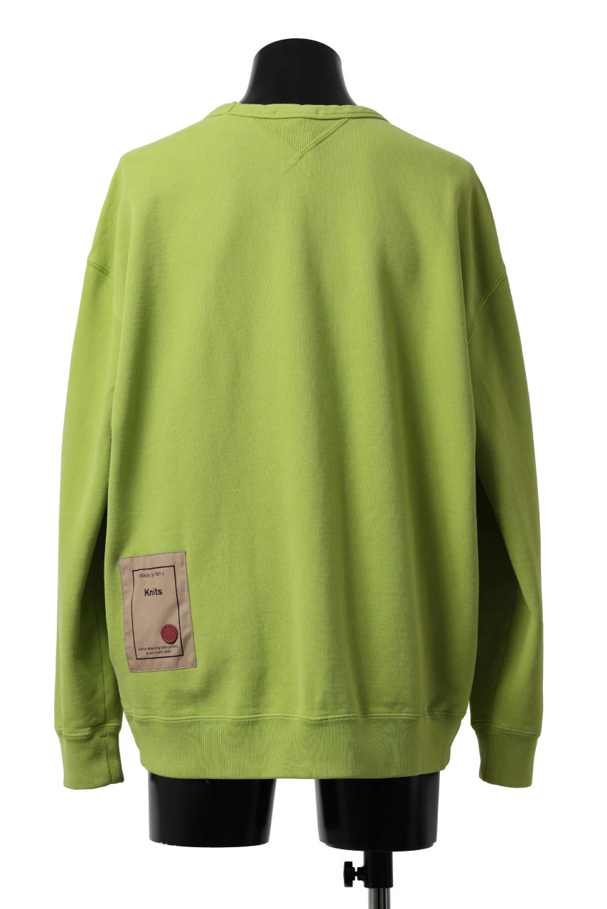 Ten c COTTON JERSEY SWEAT SHIRT / GARMENT DYED (LIME) - Image 4