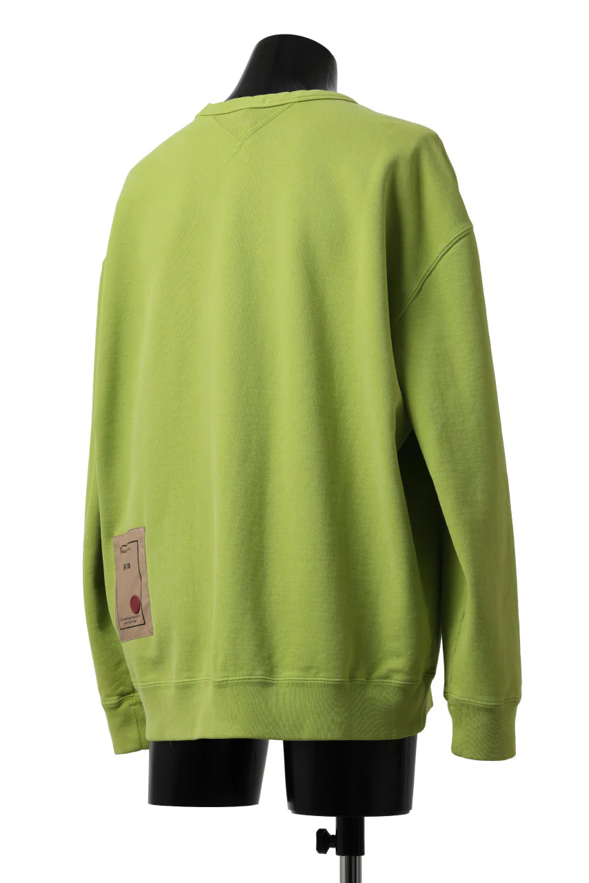 Ten c COTTON JERSEY SWEAT SHIRT / GARMENT DYED (LIME) - Image 5