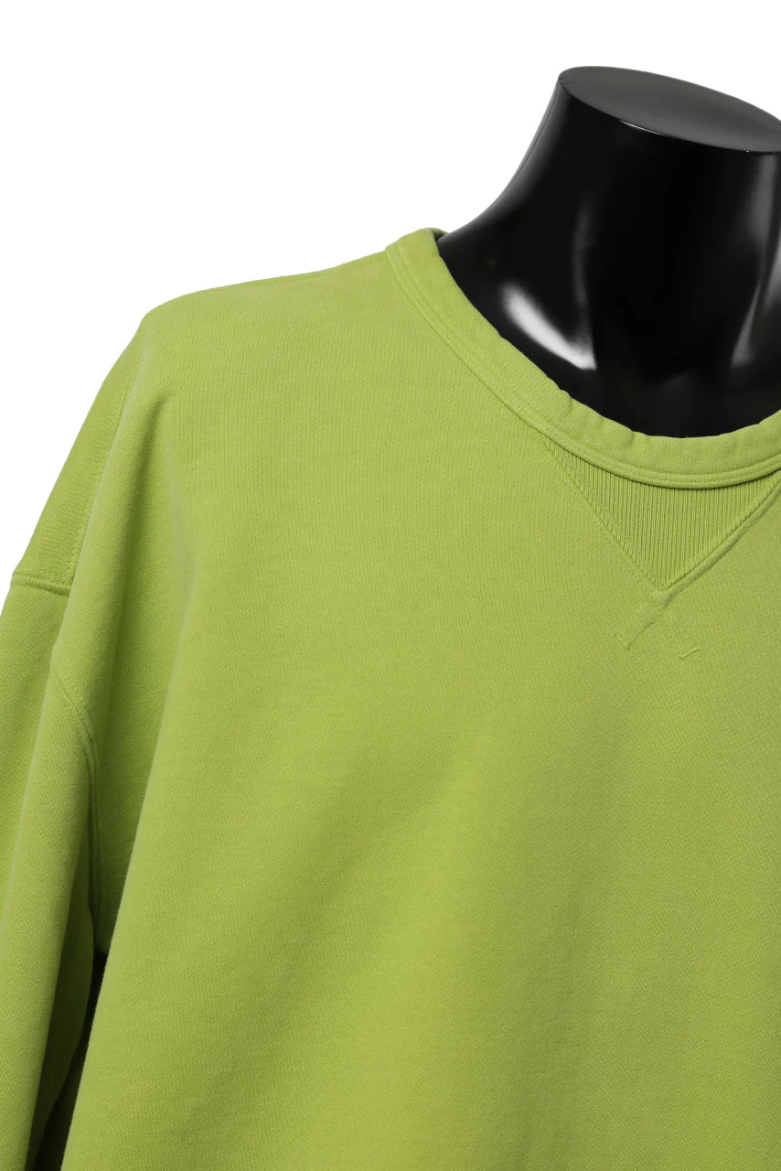 Ten c COTTON JERSEY SWEAT SHIRT / GARMENT DYED (LIME) - Image 9