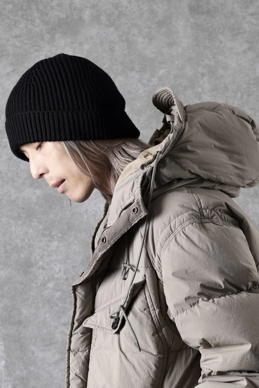 Ten c FISHERMAN RIBBED BEANIE / EXTRA FINE MERINOS WOOL (BLACK) - Image 13