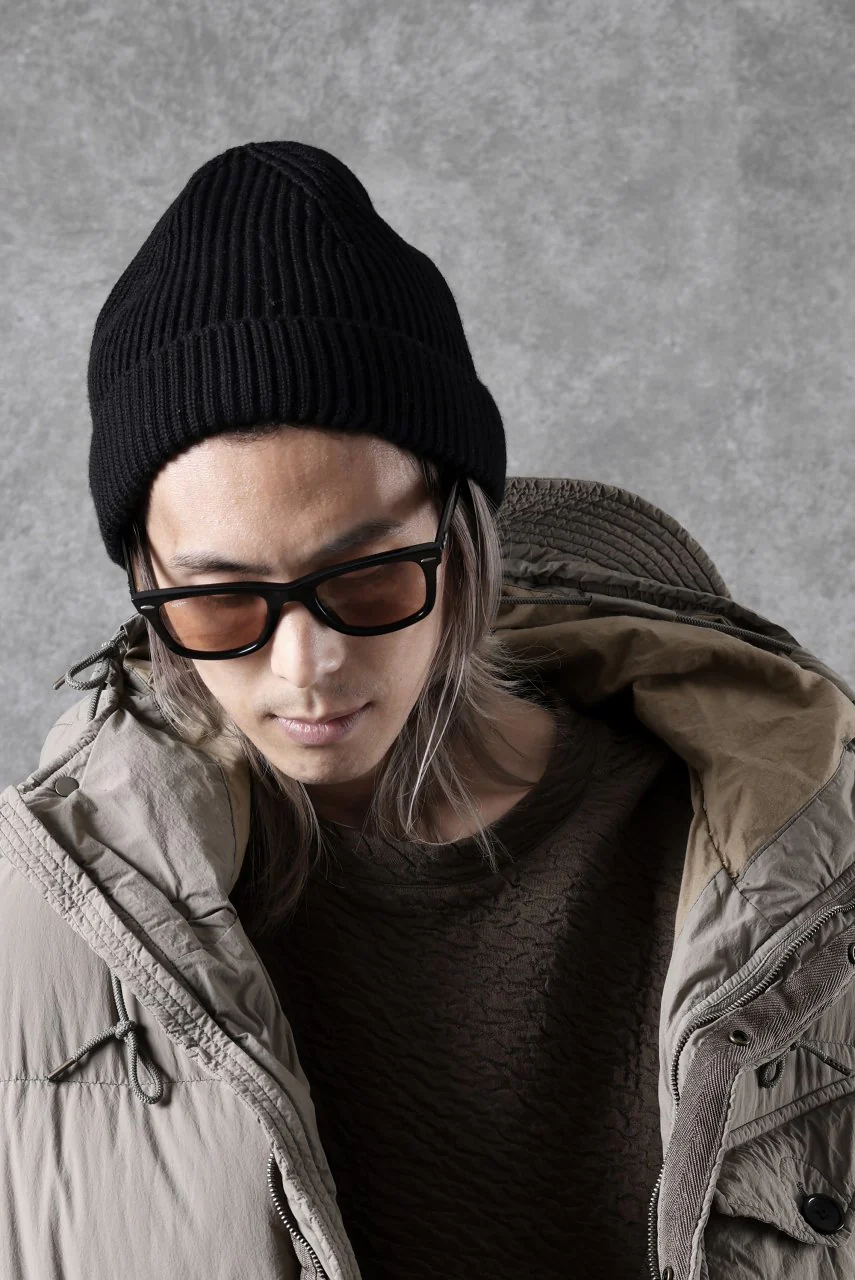 Ten c FISHERMAN RIBBED BEANIE / EXTRA FINE MERINOS WOOL (BLACK) - Image 16