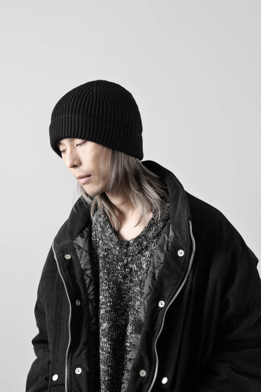 Ten c FISHERMAN RIBBED BEANIE / EXTRA FINE MERINOS WOOL (BLACK) - Image 18