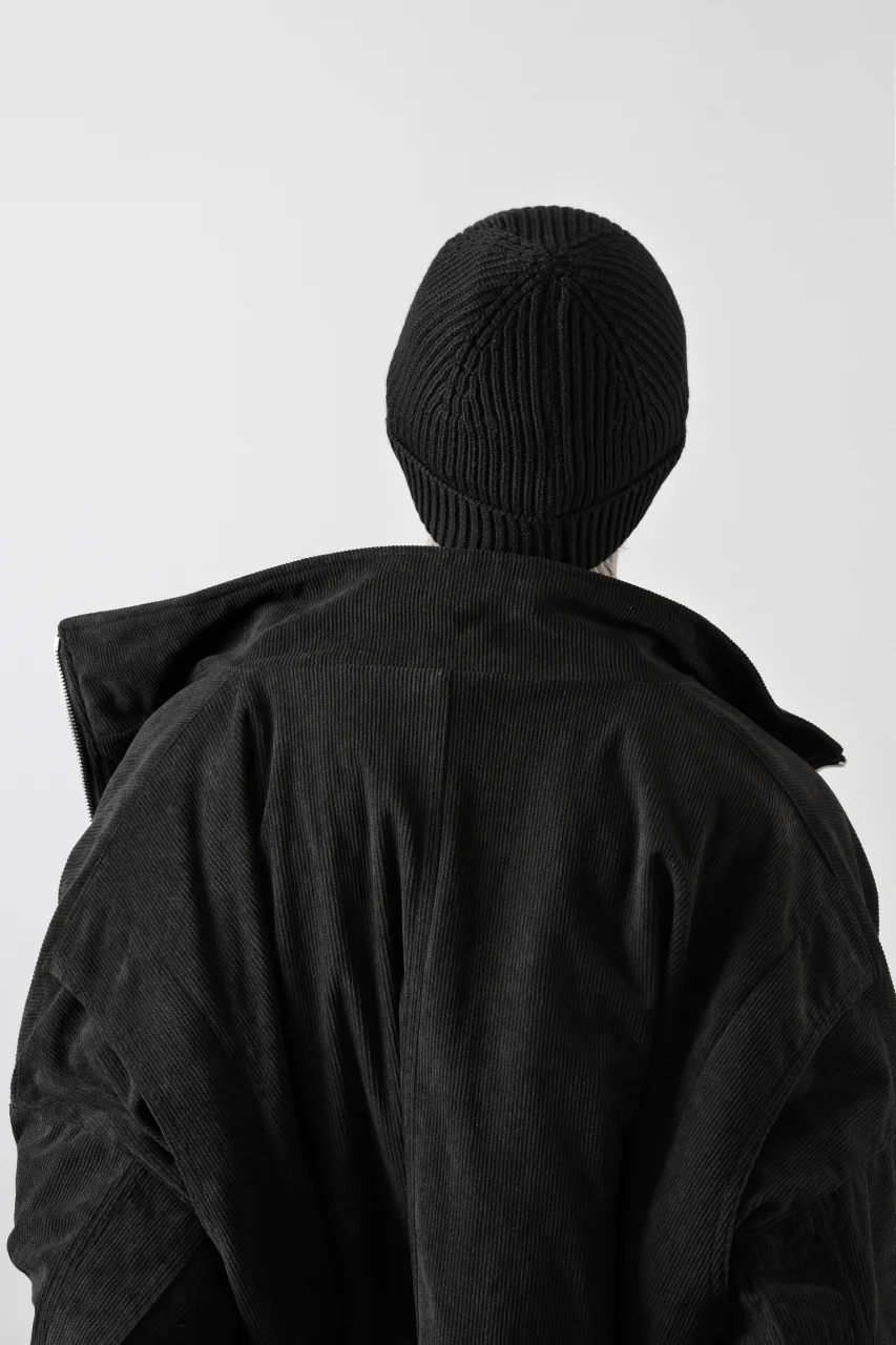 Ten c FISHERMAN RIBBED BEANIE / EXTRA FINE MERINOS WOOL (BLACK) - Image 19