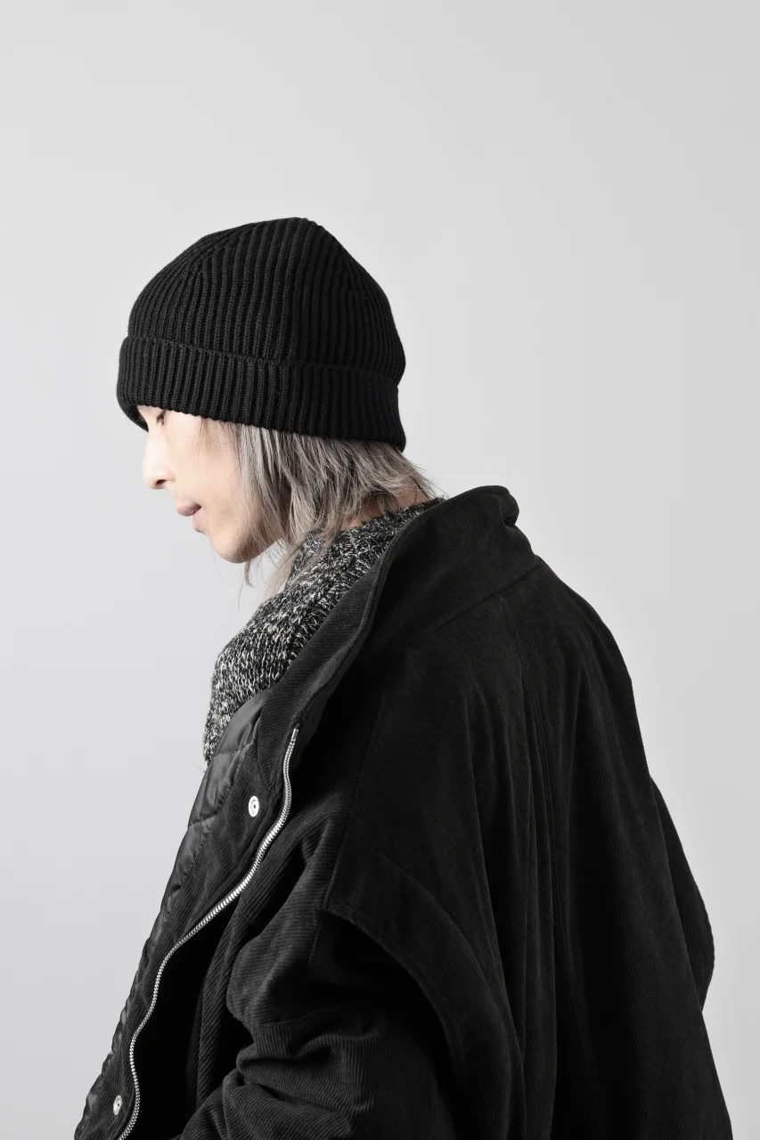 Ten c FISHERMAN RIBBED BEANIE / EXTRA FINE MERINOS WOOL (BLACK) - Image 23
