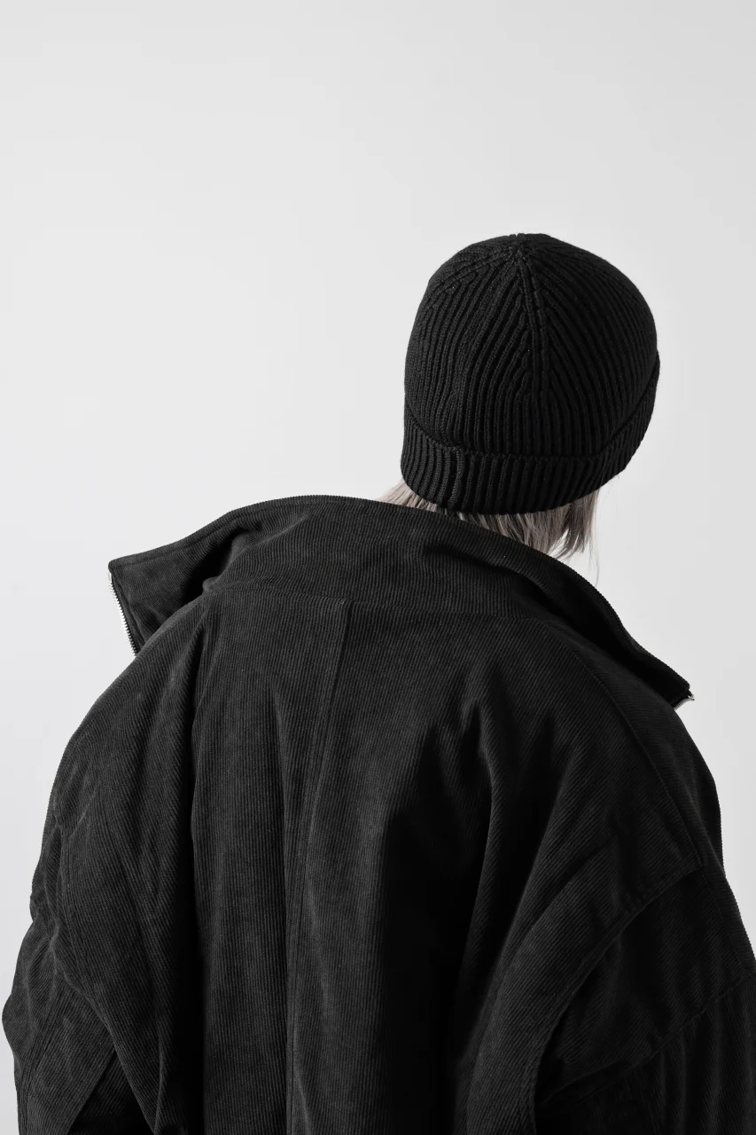 Ten c FISHERMAN RIBBED BEANIE / EXTRA FINE MERINOS WOOL (BLACK) - Image 24