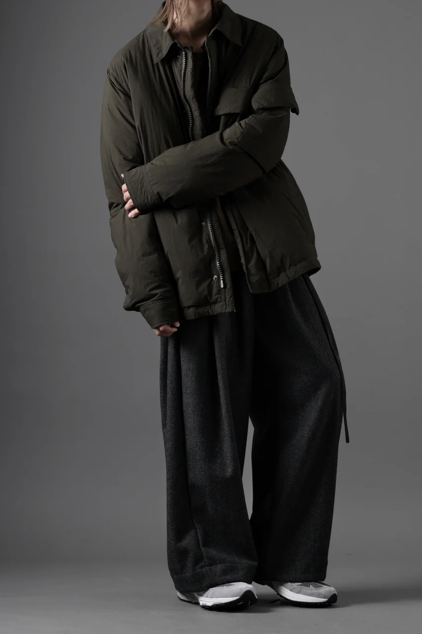 Ten c LIGHT DOWN FIELD JACKET / GARMENT DYED NYLON TACTEL (DARK GREEN) - Image 22