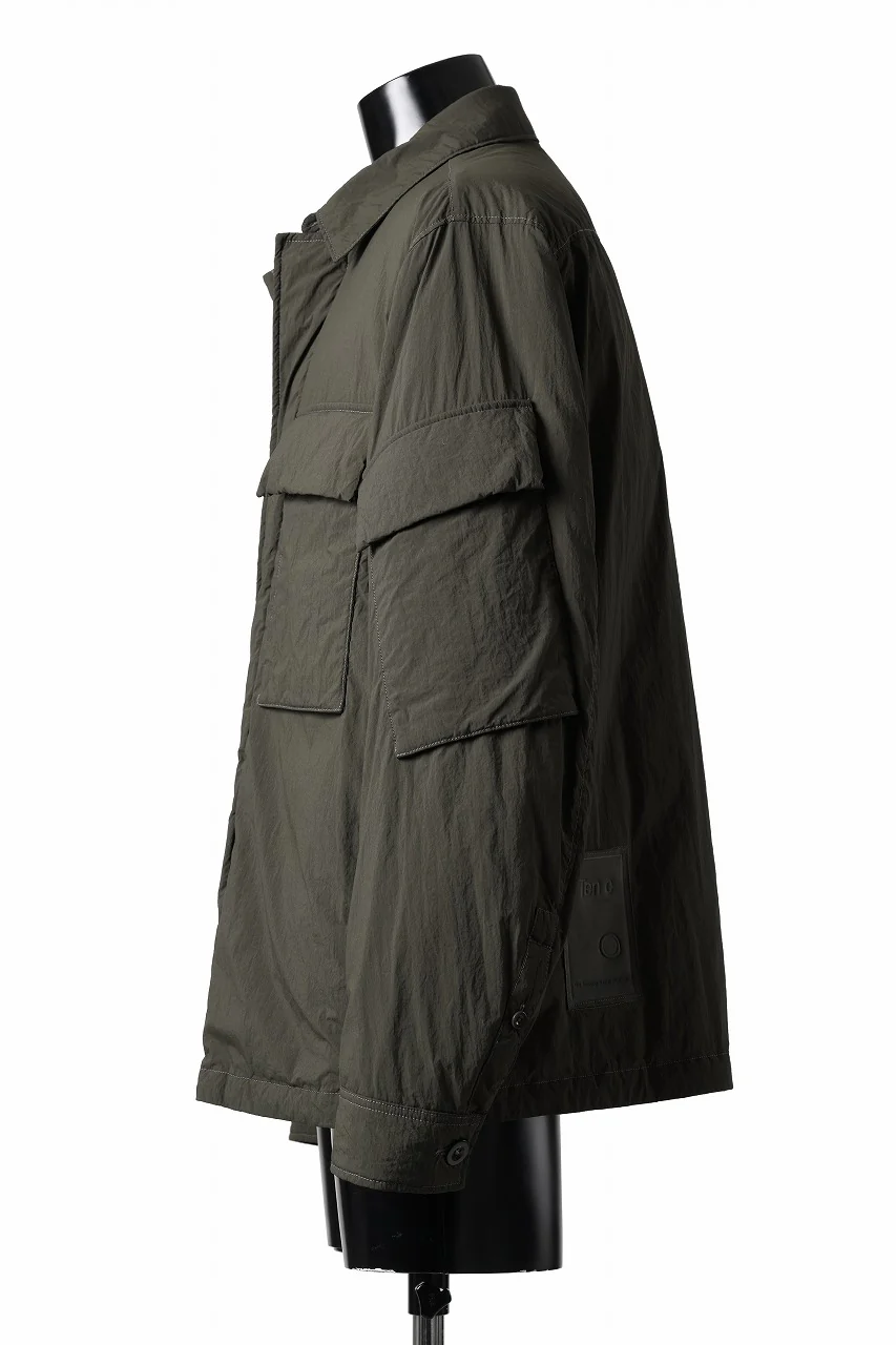 Ten c LIGHT DOWN FIELD JACKET / GARMENT DYED NYLON TACTEL (DARK GREEN) - Image 5