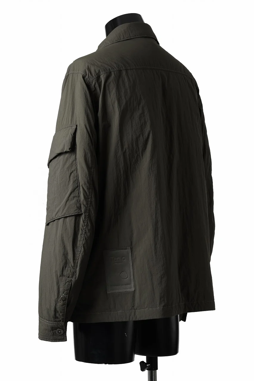 Ten c LIGHT DOWN FIELD JACKET / GARMENT DYED NYLON TACTEL (DARK GREEN) - Image 6