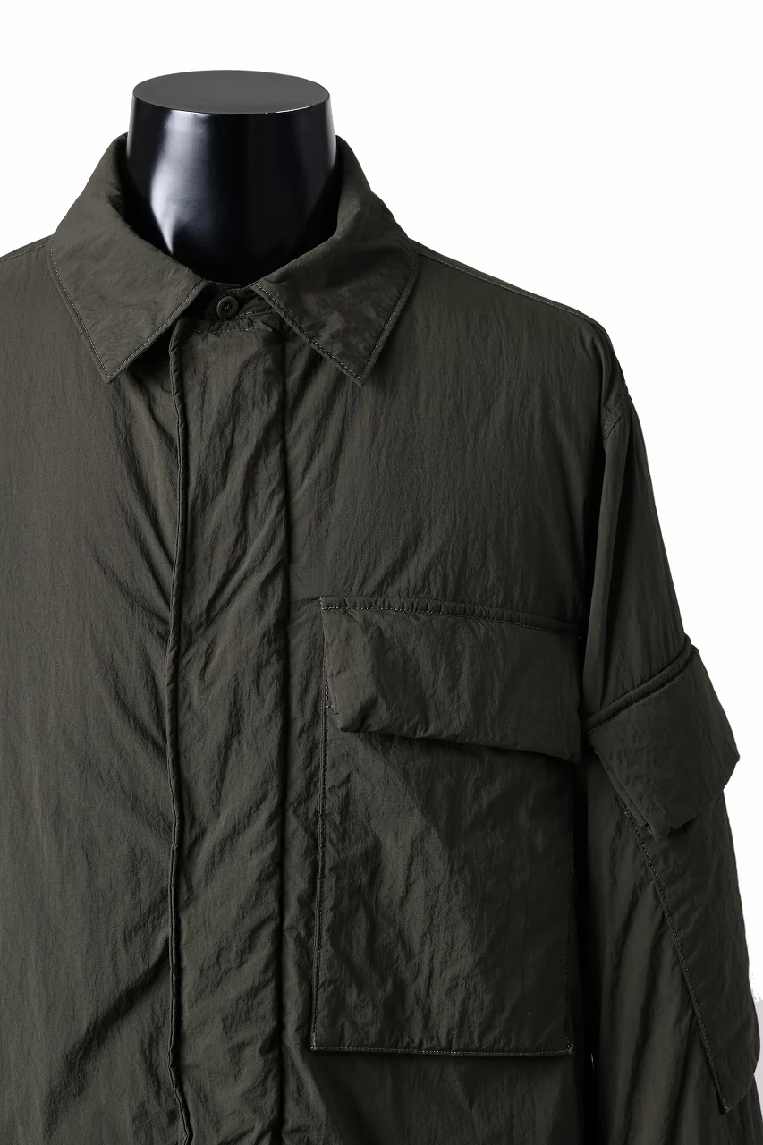 Ten c LIGHT DOWN FIELD JACKET / GARMENT DYED NYLON TACTEL (DARK GREEN) - Image 9