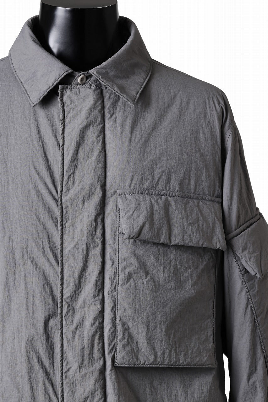 Ten c LIGHT DOWN FIELD JACKET / GARMENT DYED NYLON TACTEL (GRAY) - Image 10