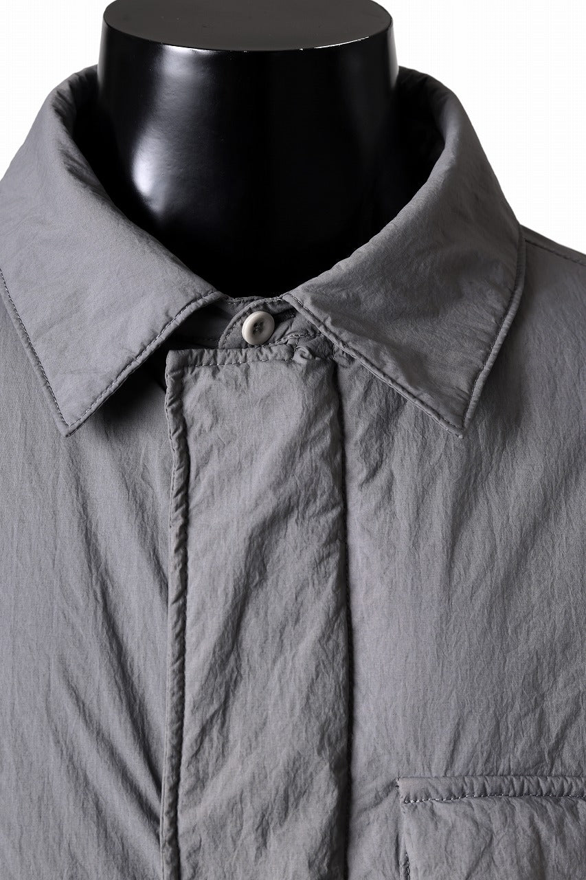 Ten c LIGHT DOWN FIELD JACKET / GARMENT DYED NYLON TACTEL (GRAY) - Image 13