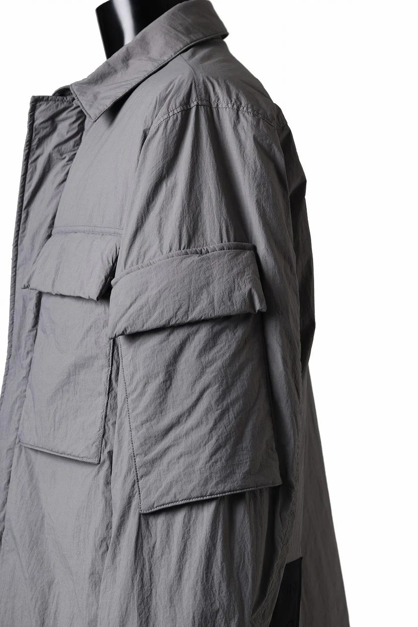 Ten c LIGHT DOWN FIELD JACKET / GARMENT DYED NYLON TACTEL (GRAY) - Image 16