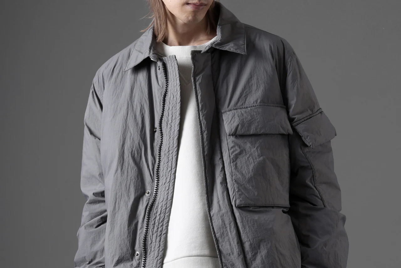Ten c LIGHT DOWN FIELD JACKET / GARMENT DYED NYLON TACTEL (GRAY) - Image 31