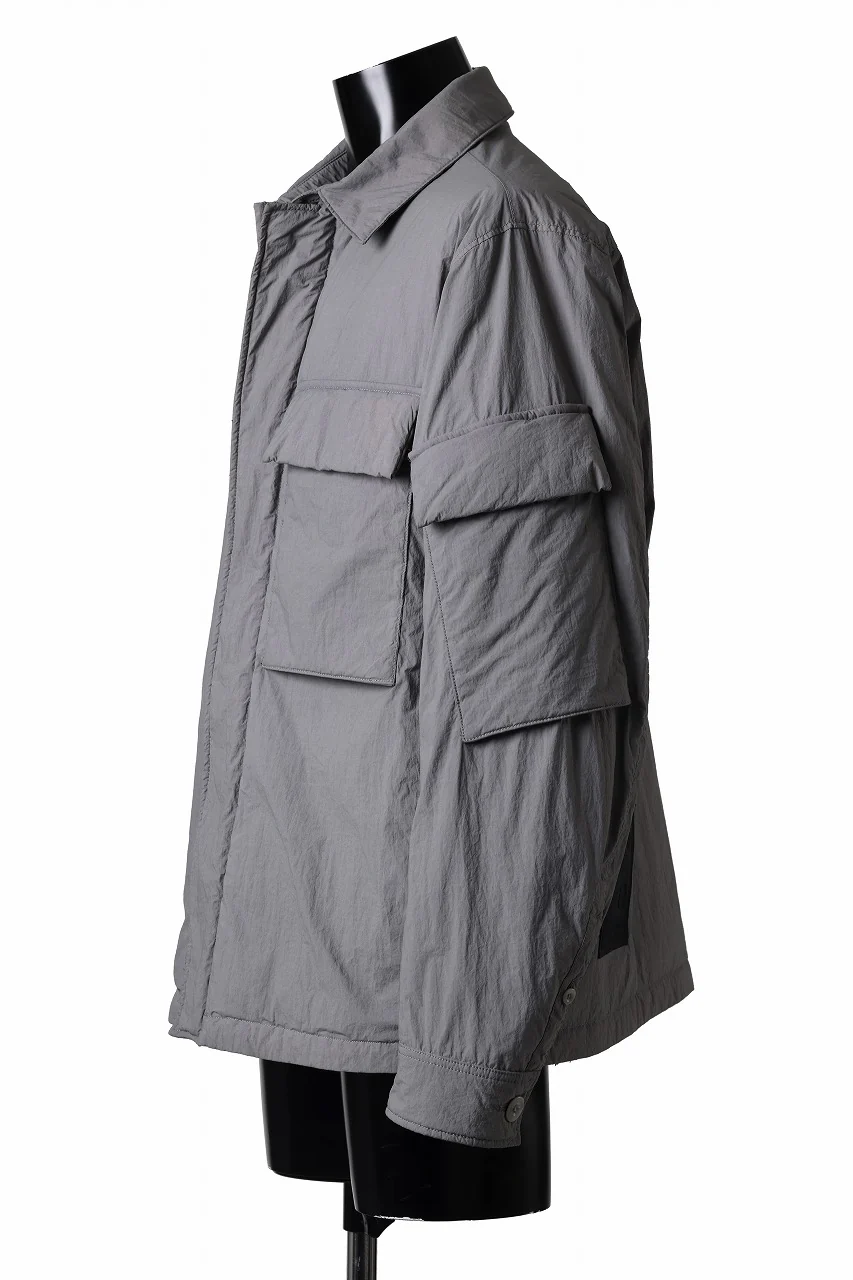 Ten c LIGHT DOWN FIELD JACKET / GARMENT DYED NYLON TACTEL (GRAY) - Image 4