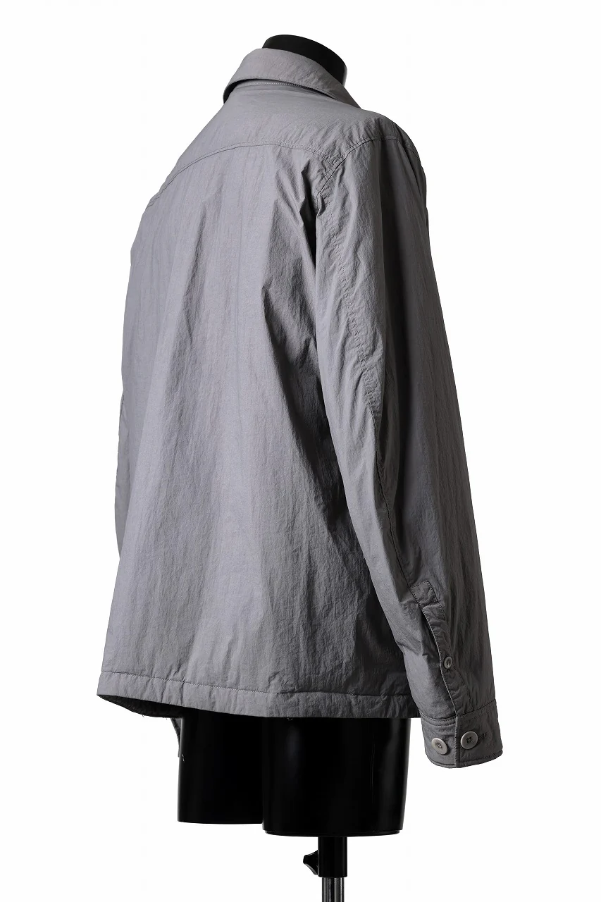 Ten c LIGHT DOWN FIELD JACKET / GARMENT DYED NYLON TACTEL (GRAY) - Image 8
