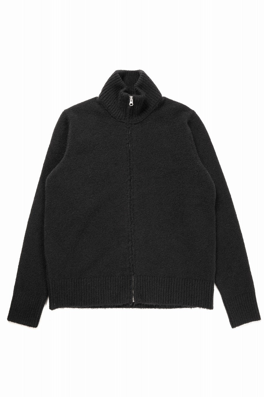 Ten c MAGLIERIA MAGLIA APERTA / BRUSHED STRETCH WOOL (NERO)