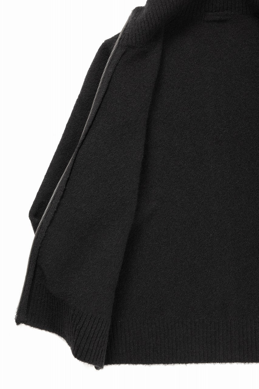 Ten c MAGLIERIA MAGLIA APERTA / BRUSHED STRETCH WOOL (NERO) - Image 12
