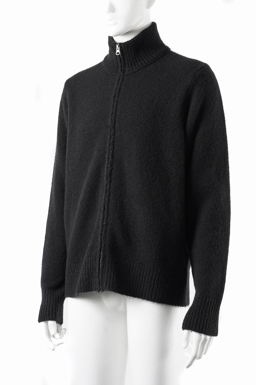 Ten c MAGLIERIA MAGLIA APERTA / BRUSHED STRETCH WOOL (NERO) - Image 3
