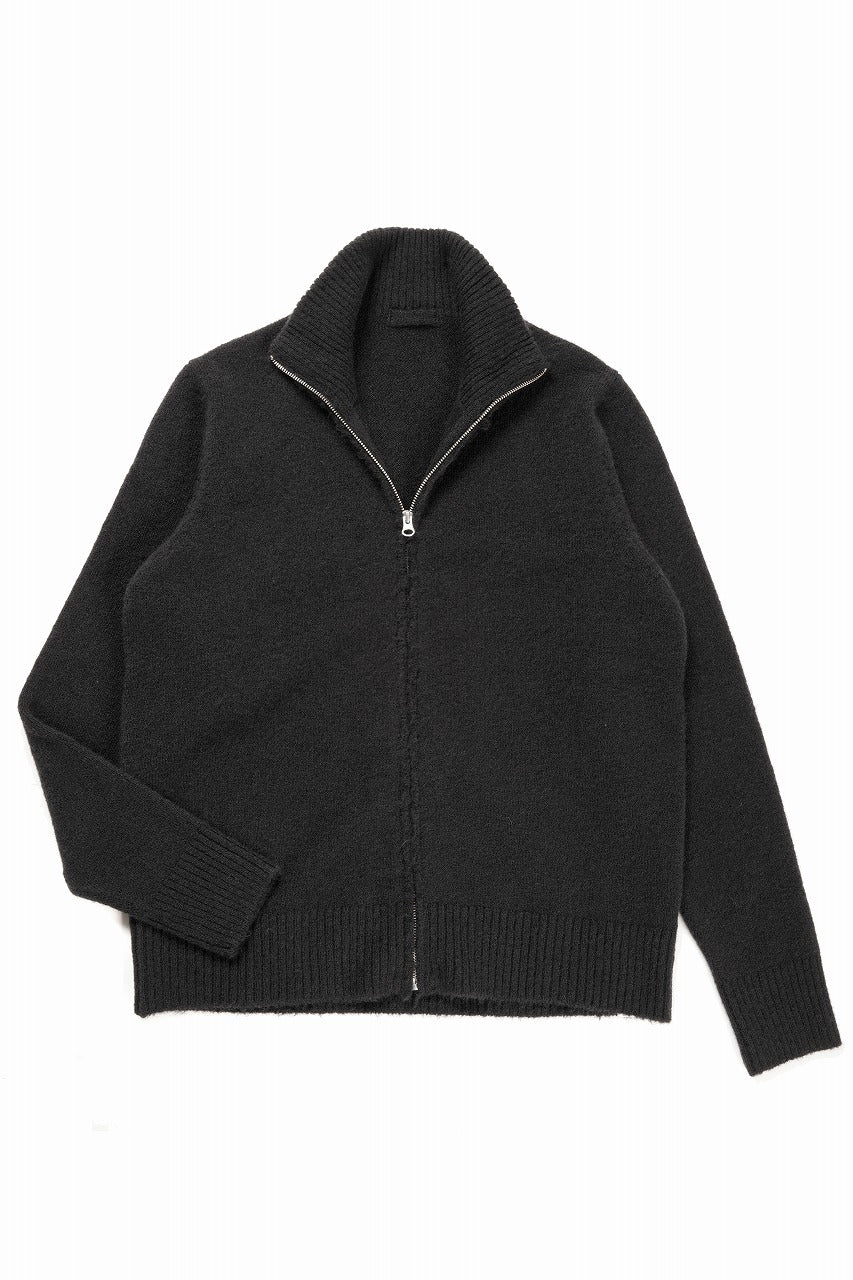 Ten c MAGLIERIA MAGLIA APERTA / BRUSHED STRETCH WOOL (NERO) - Image 5