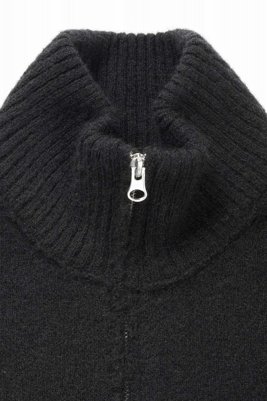 Ten c MAGLIERIA MAGLIA APERTA / BRUSHED STRETCH WOOL (NERO) - Image 7