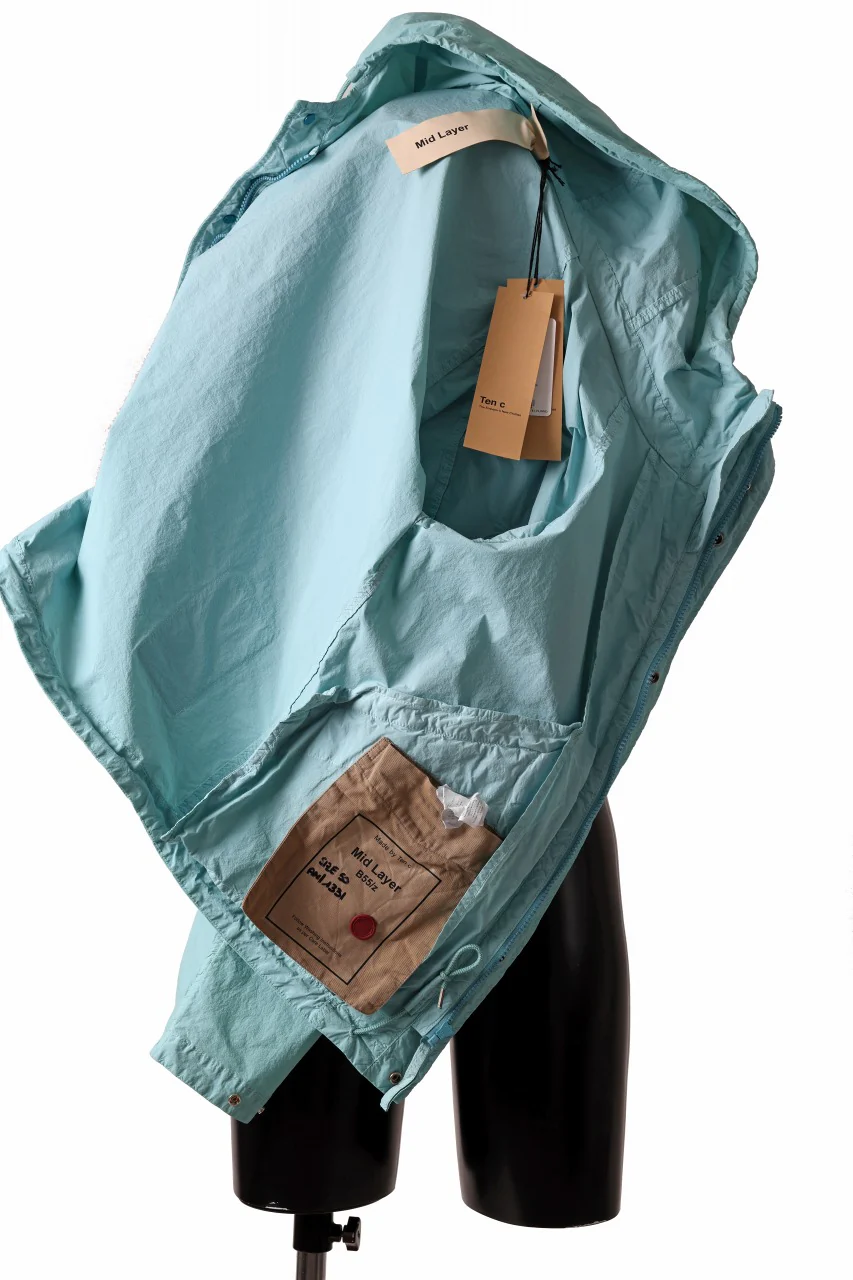 Ten c MID LAYER / GARMENT DYED LIGHT NYLON TACTEL (LIGHT BLUE) - Image 9