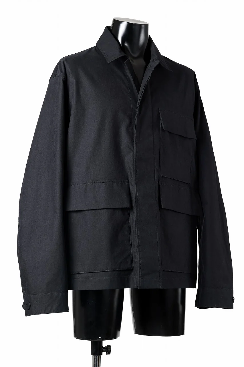 Ten c MIDLAYER FIELD JACKET / PIECE DYED CONYPE MICRO-FIBER (BLACK) - Image 4