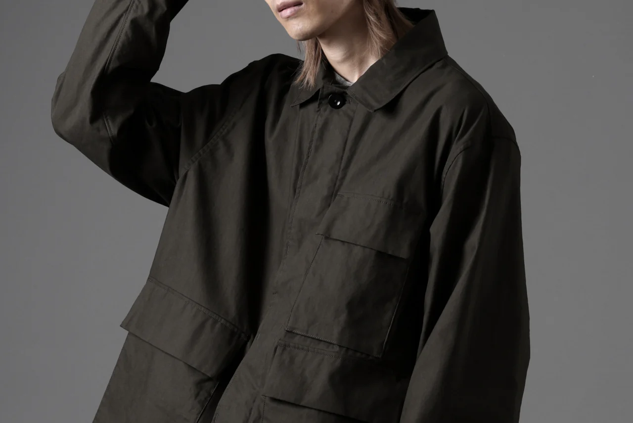 Ten c MIDLAYER FIELD JACKET / PIECE DYED CONYPE MICRO-FIBER (DARK OLIVE) - Image 29
