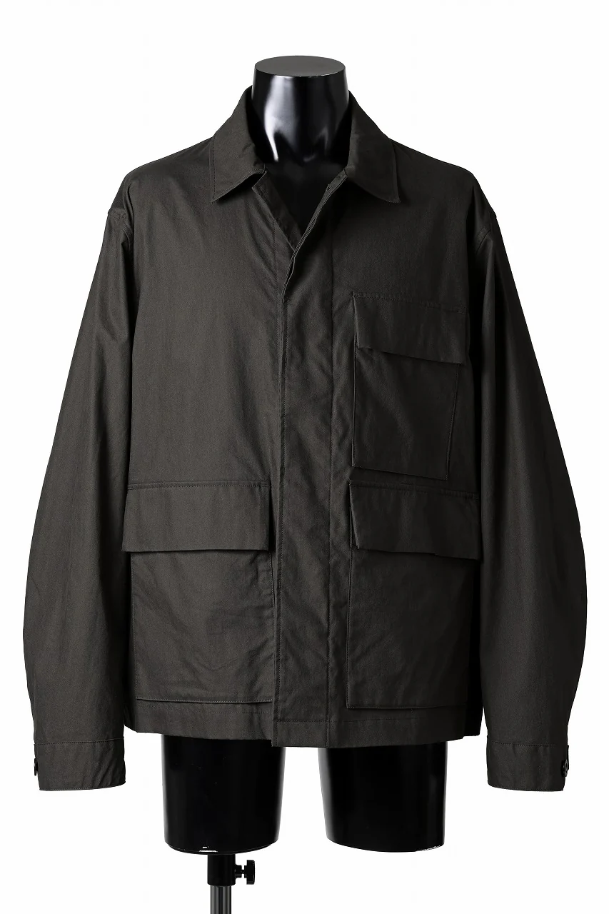 Ten c MIDLAYER FIELD JACKET / PIECE DYED CONYPE MICRO-FIBER (DARK OLIVE) - Image 3