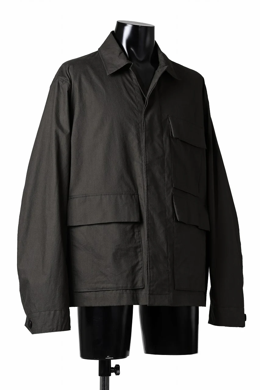 Ten c MIDLAYER FIELD JACKET / PIECE DYED CONYPE MICRO-FIBER (DARK OLIVE) - Image 4