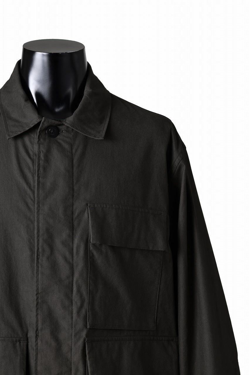 Ten c MIDLAYER FIELD JACKET / PIECE DYED CONYPE MICRO-FIBER (DARK OLIVE) - Image 9