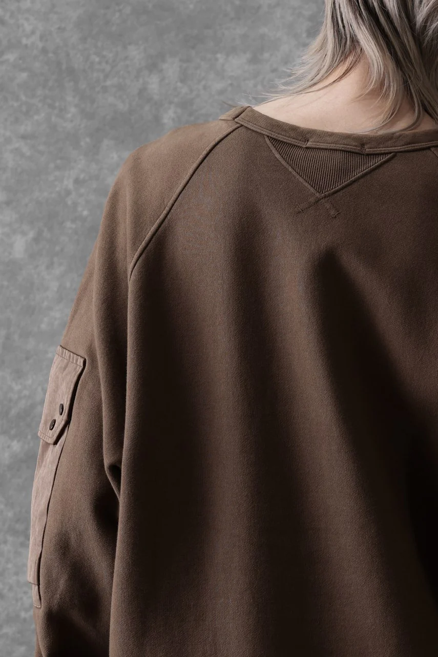 Ten c MULTI POCKET SNAP CREW SWEAT / GARMENT DYED (BROWN) - Image 38