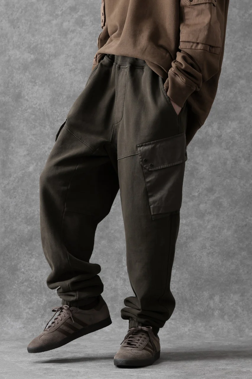Ten c MULTI POCKET SNAP SWEAT PANTS / GARMENT DYED (DARK OLIVE) - Image 10