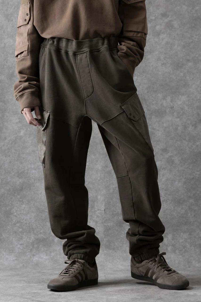 Ten c MULTI POCKET SNAP SWEAT PANTS / GARMENT DYED (DARK OLIVE) - Image 11