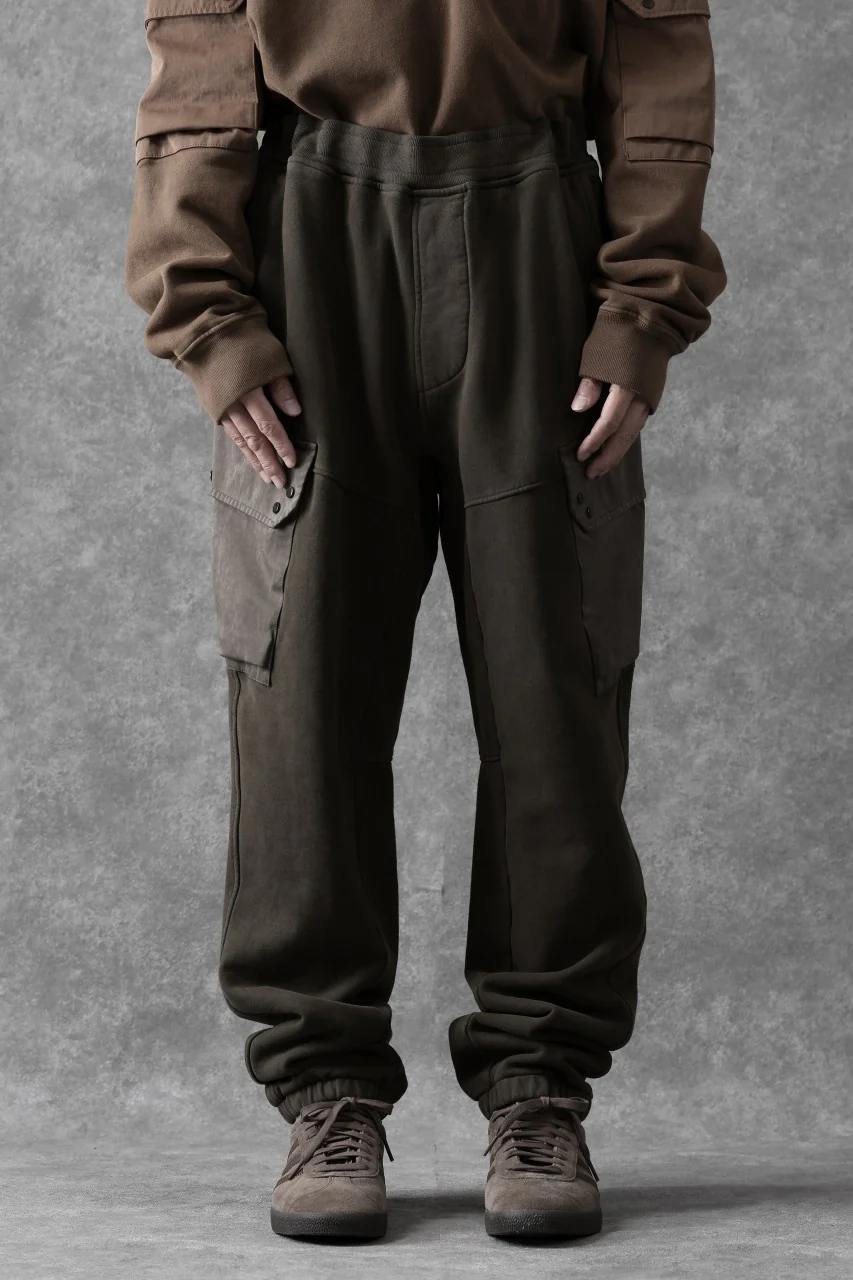 Ten c MULTI POCKET SNAP SWEAT PANTS / GARMENT DYED (DARK OLIVE) - Image 12
