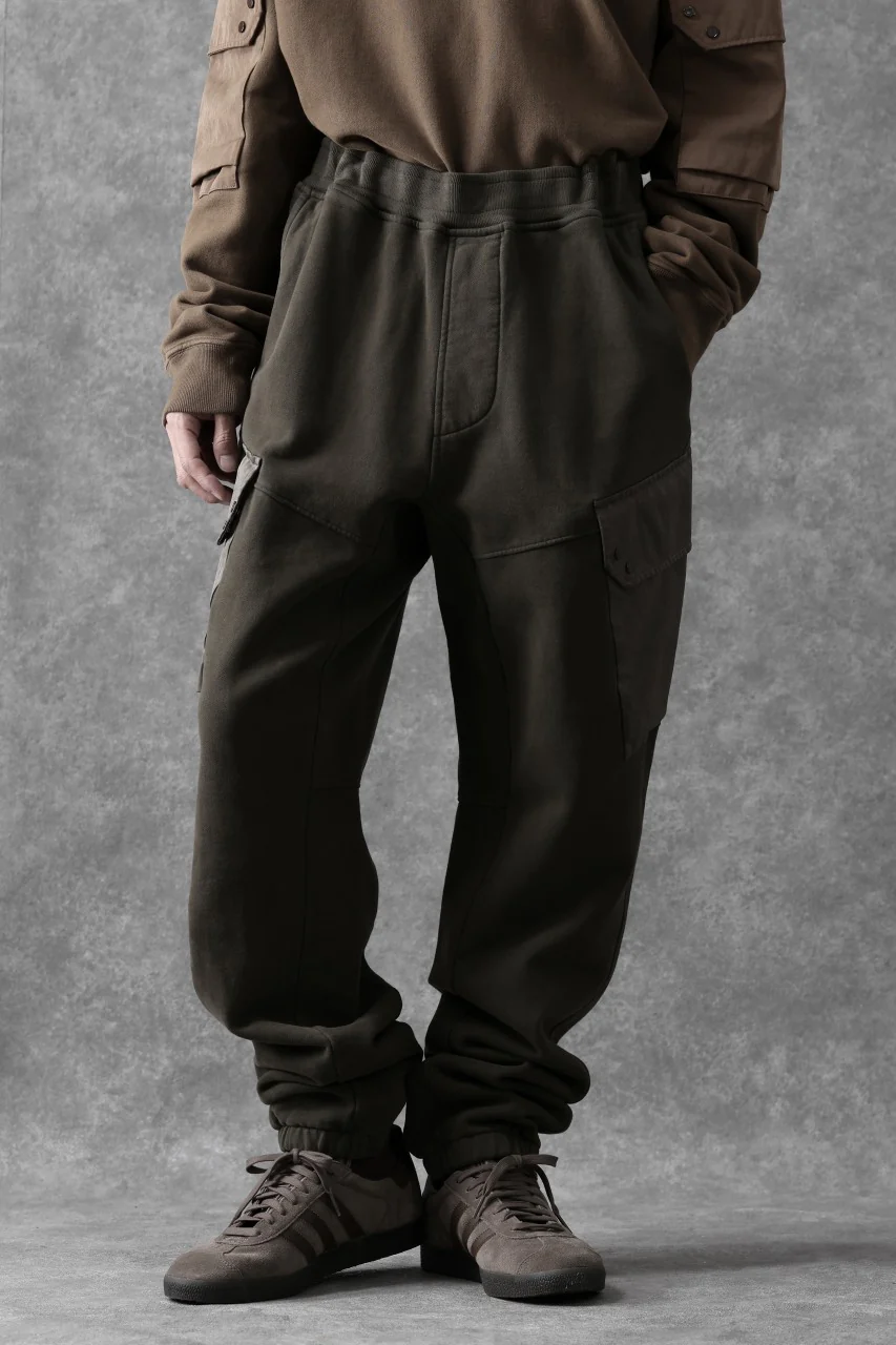Ten c MULTI POCKET SNAP SWEAT PANTS / GARMENT DYED (DARK OLIVE) - Image 13