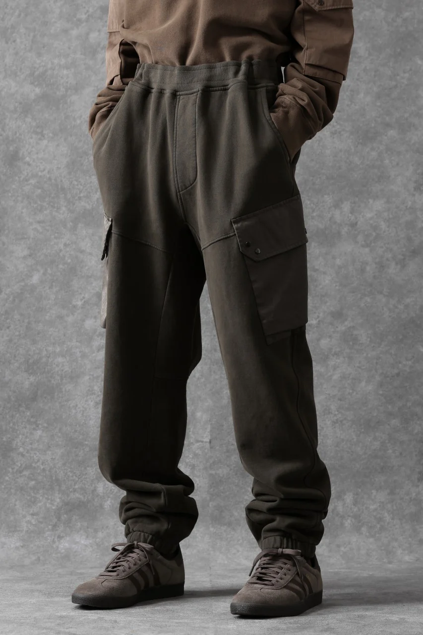 Ten c MULTI POCKET SNAP SWEAT PANTS / GARMENT DYED (DARK OLIVE) - Image 14