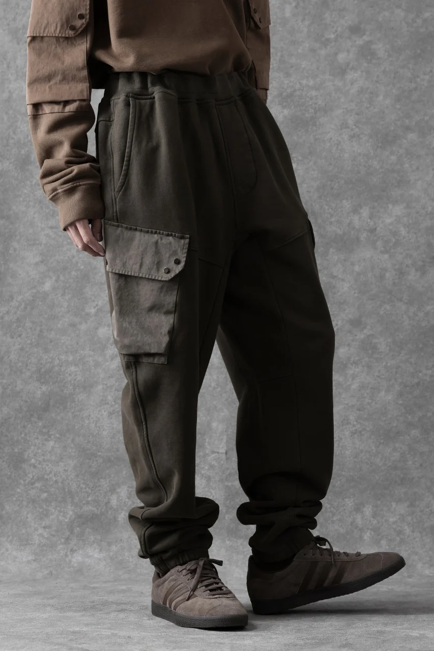 Ten c MULTI POCKET SNAP SWEAT PANTS / GARMENT DYED (DARK OLIVE) - Image 15