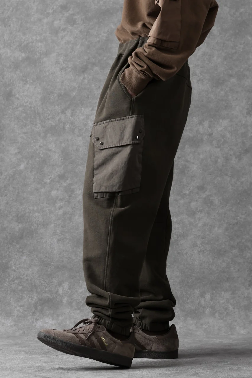 Ten c MULTI POCKET SNAP SWEAT PANTS / GARMENT DYED (DARK OLIVE) - Image 16