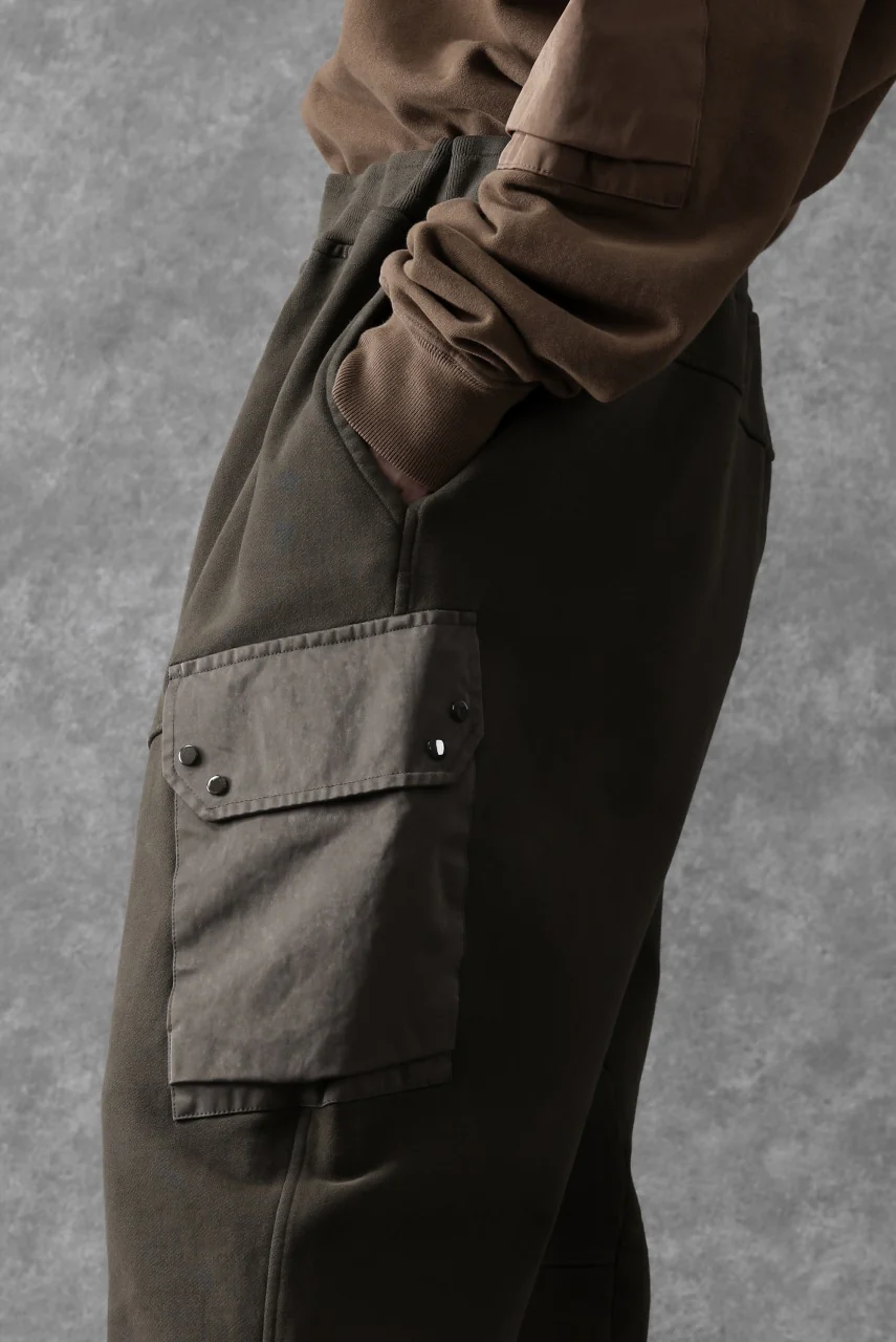Ten c MULTI POCKET SNAP SWEAT PANTS / GARMENT DYED (DARK OLIVE) - Image 34