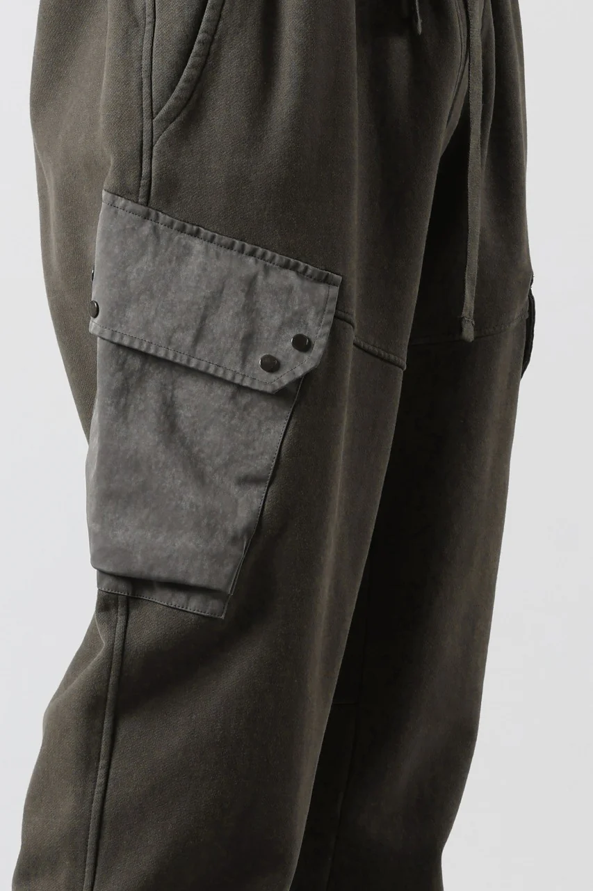 Ten c MULTI POCKET SNAP SWEAT PANTS / GARMENT DYED (DARK OLIVE) - Image 42