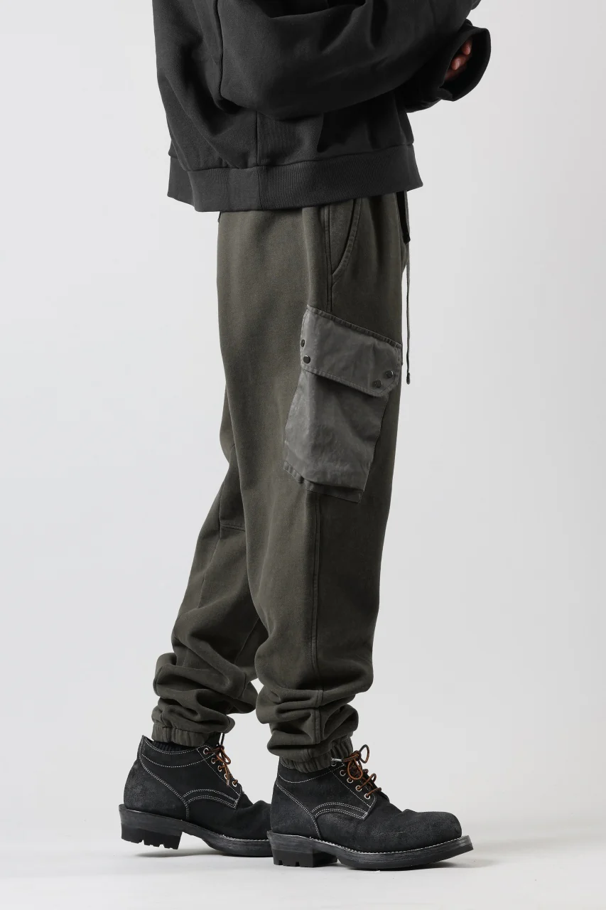 Ten c MULTI POCKET SNAP SWEAT PANTS / GARMENT DYED (DARK OLIVE) - Image 5