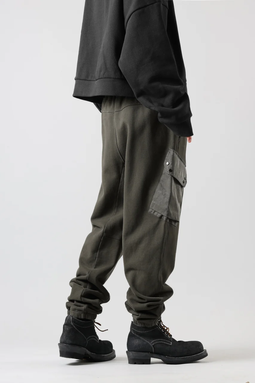 Ten c MULTI POCKET SNAP SWEAT PANTS / GARMENT DYED (DARK OLIVE) - Image 7