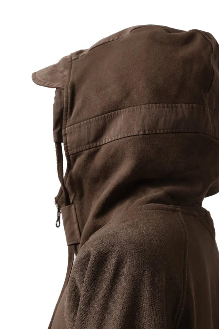 Ten c MULTI POCKET ZIP HOODIE / GARMENT DYED (BROWN) - Image 20