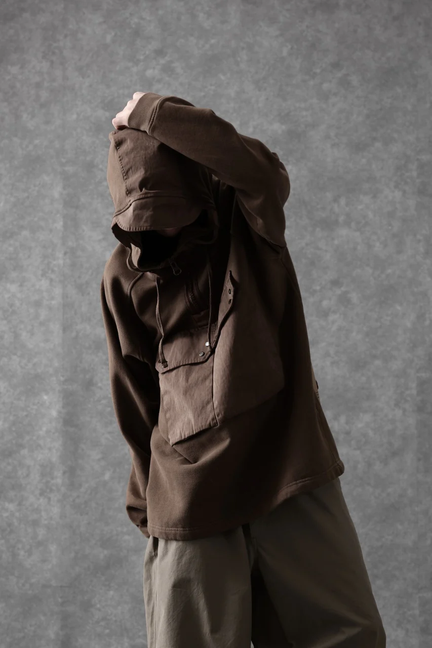 Ten c MULTI POCKET ZIP HOODIE / GARMENT DYED (BROWN) - Image 27