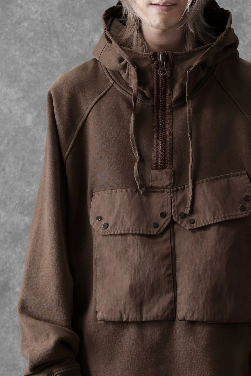 Ten c MULTI POCKET ZIP HOODIE / GARMENT DYED (BROWN) - Image 28