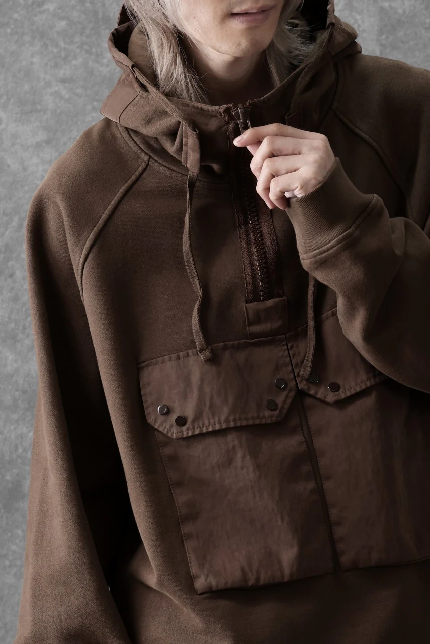 Ten c MULTI POCKET ZIP HOODIE / GARMENT DYED (BROWN) - Image 33