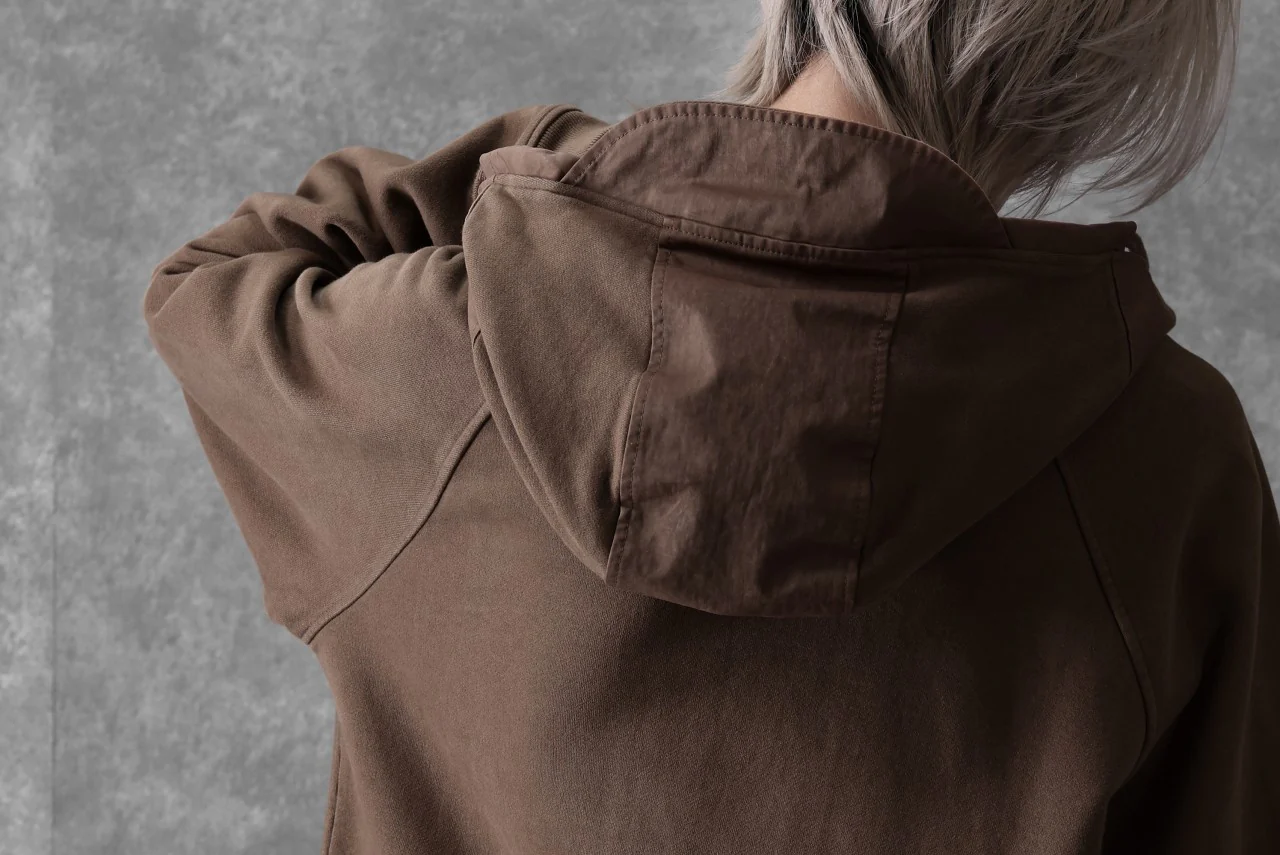 Ten c MULTI POCKET ZIP HOODIE / GARMENT DYED (BROWN) - Image 39