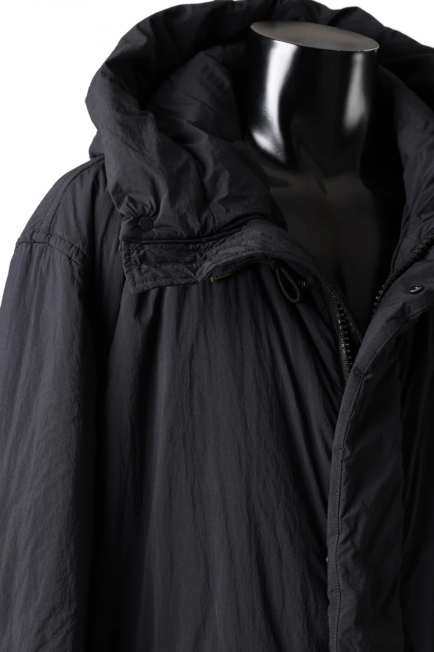 Ten c PADDED PARKA COAT / GARMENT DYED NYLON TACTEL (BLACK) - Image 14